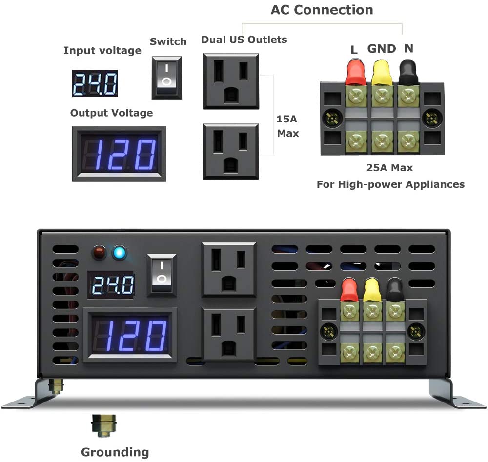 순수 사인파 인버터 3000W 태양 전지 패널 발전기  - Inverter Pure Sine Wave 60Hz 120V 3000W 리뷰 및 가격